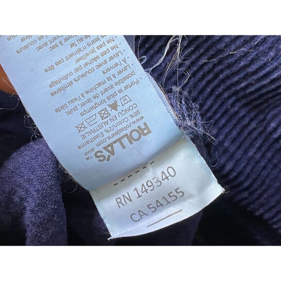 Rollas Navy Blue Corduroy Eastcoast Flare Overalls Women Size 25 Bib Western - Picture 12 of 16